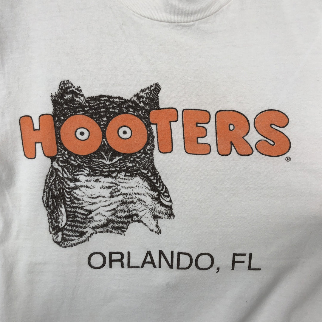 90'S Hanes HOOTERS Advertising T-Shirt, Made in USA, Men's Size M (approx.), Vintage cotton white type Vintage Second Hand