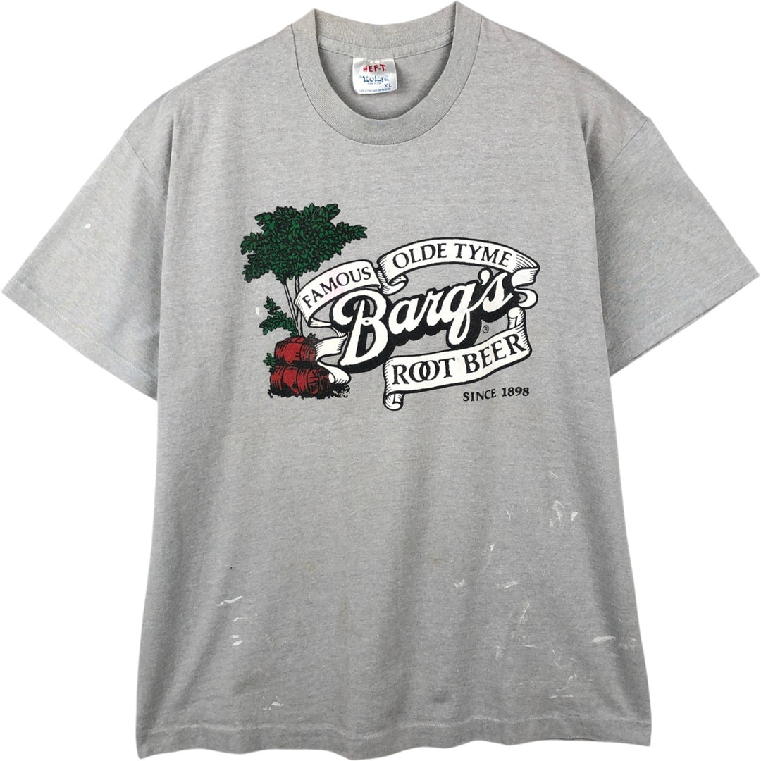 90'S T-shirt JAYS Barq's advertising t-shirt, made in USA, men's size XL equivalent, vintage. polyester gray type Vintage Second Hand