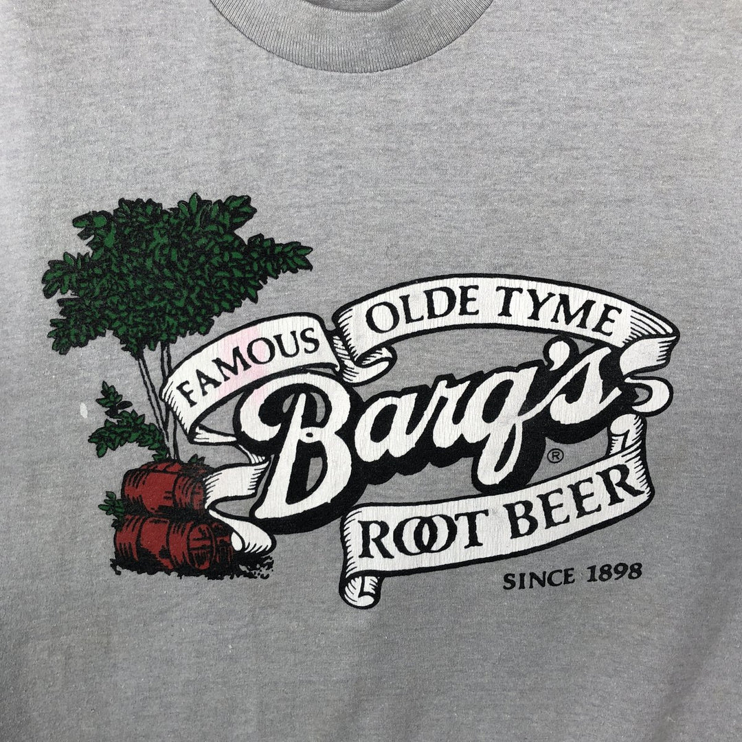 90'S T-shirt JAYS Barq's advertising t-shirt, made in USA, men's size XL equivalent, vintage. polyester gray type Vintage Second Hand