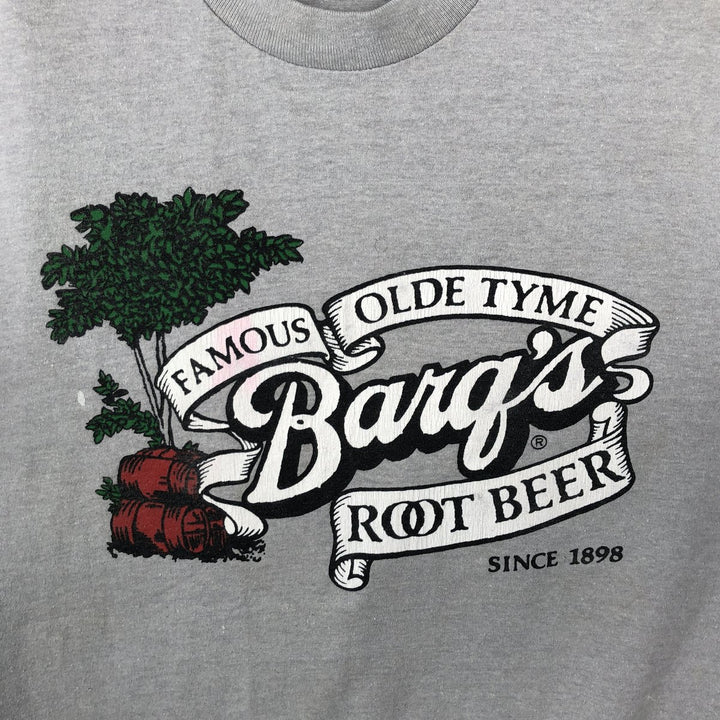 90'S T-shirt JAYS Barq's advertising t-shirt, made in USA, men's size XL equivalent, vintage. polyester gray type Vintage Second Hand