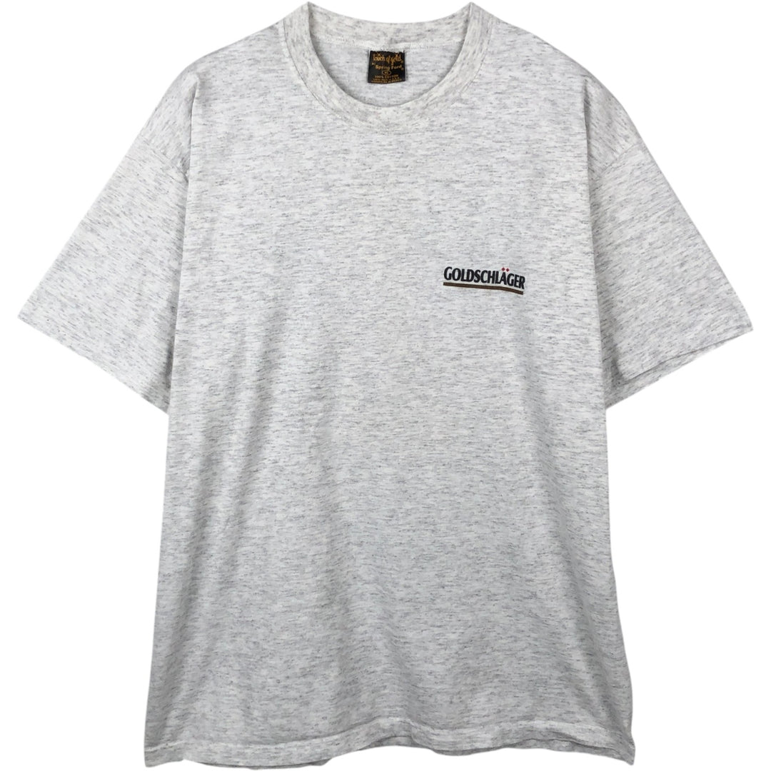 Spring Ford GOLDSCHLAGER Advertising T-Shirt, Men's XL (approx.) cotton gray type Vintage Second Hand