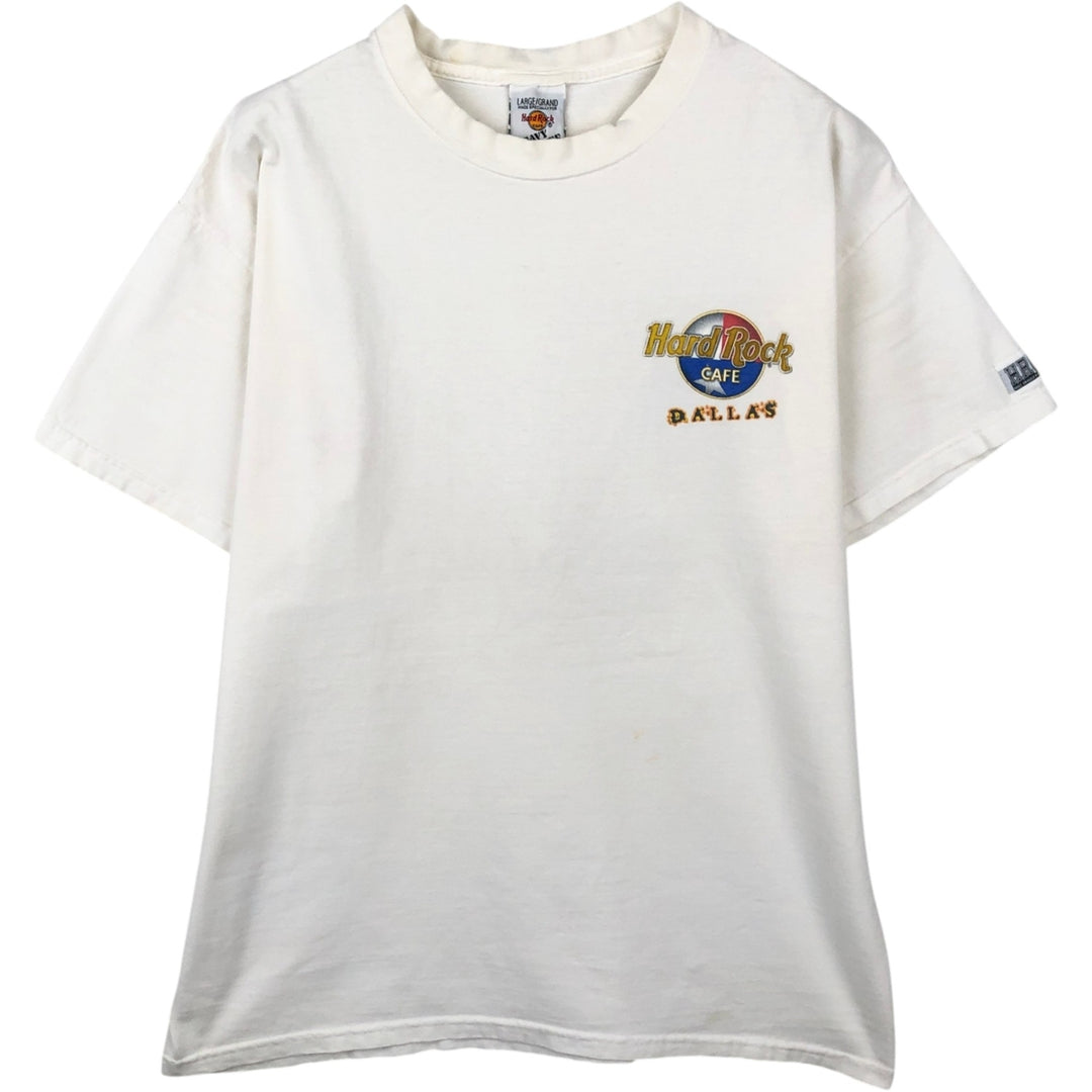 HARD ROCK CAFE Hard Rock Cafe Advertising T-shirt Made in USA Men's L size cotton white type Vintage Second Hand