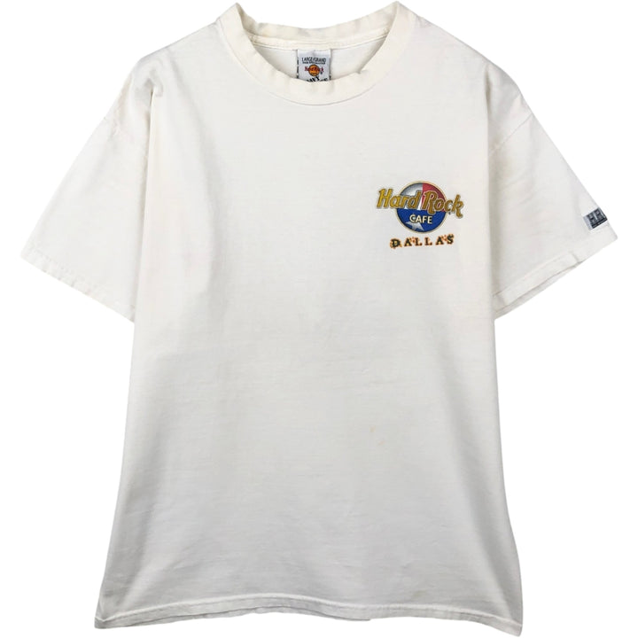 HARD ROCK CAFE Hard Rock Cafe Advertising T-shirt Made in USA Men's L size cotton white type Vintage Second Hand