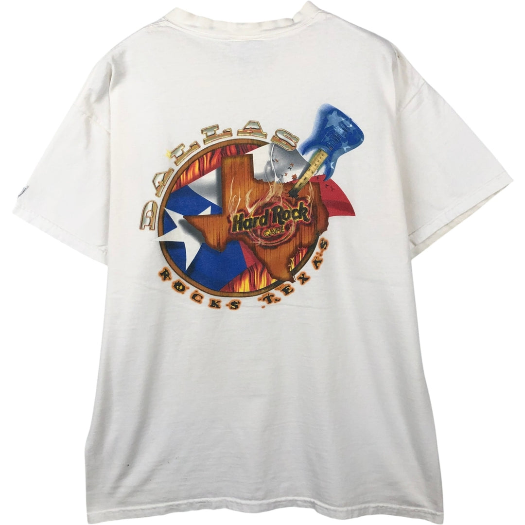 HARD ROCK CAFE Hard Rock Cafe Advertising T-shirt Made in USA Men's L size cotton white type Vintage Second Hand
