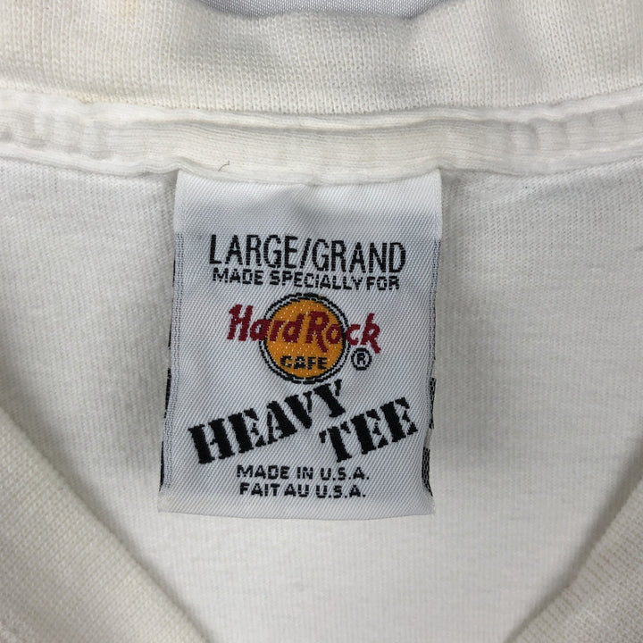 HARD ROCK CAFE Hard Rock Cafe Advertising T-shirt Made in USA Men's L size cotton white type Vintage Second Hand