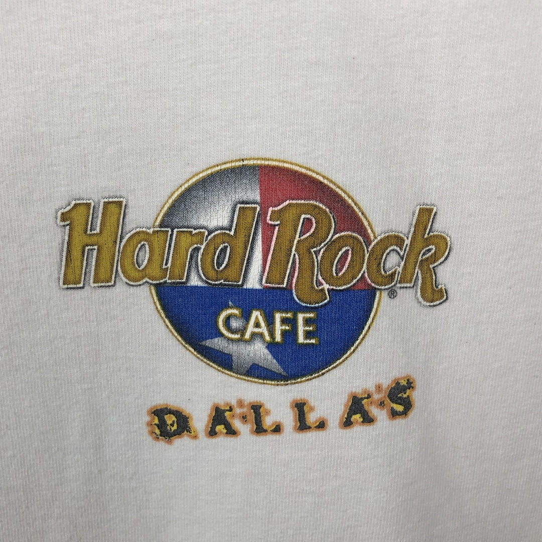 HARD ROCK CAFE Hard Rock Cafe Advertising T-shirt Made in USA Men's L size cotton white type Vintage Second Hand