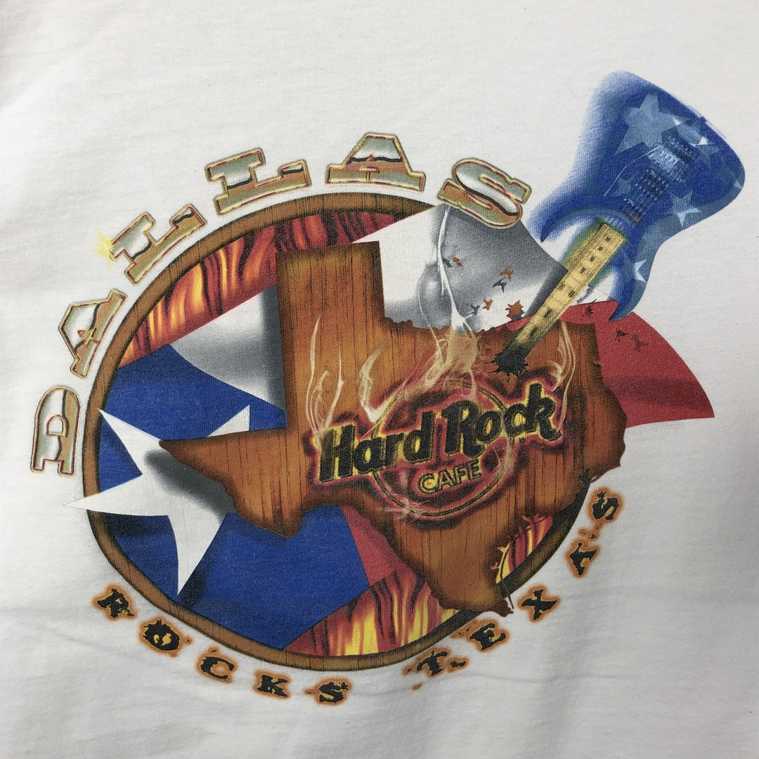 HARD ROCK CAFE Hard Rock Cafe Advertising T-shirt Made in USA Men's L size cotton white type Vintage Second Hand