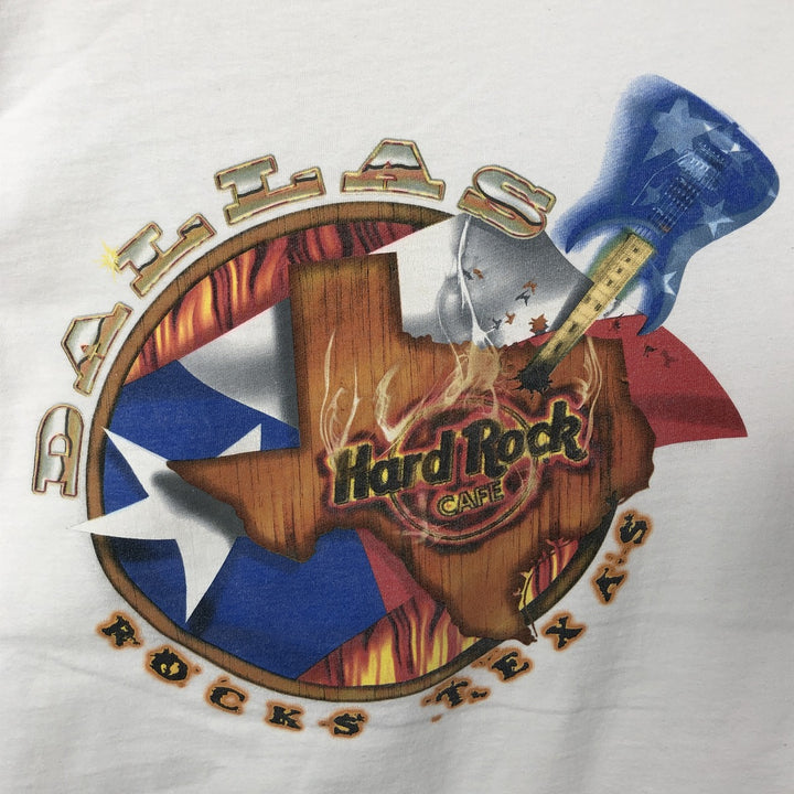 HARD ROCK CAFE Hard Rock Cafe Advertising T-shirt Made in USA Men's L size cotton white type Vintage Second Hand