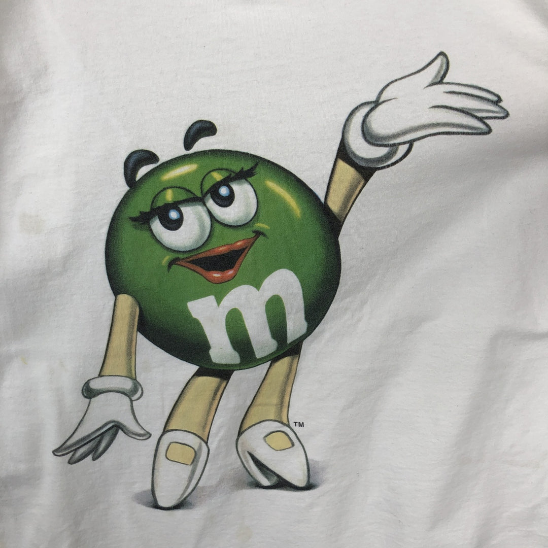 90'S CYRK M and M's advertising T-shirt, Made in USA, Men's size L equivalent, Vintage cotton white type Vintage Second Hand