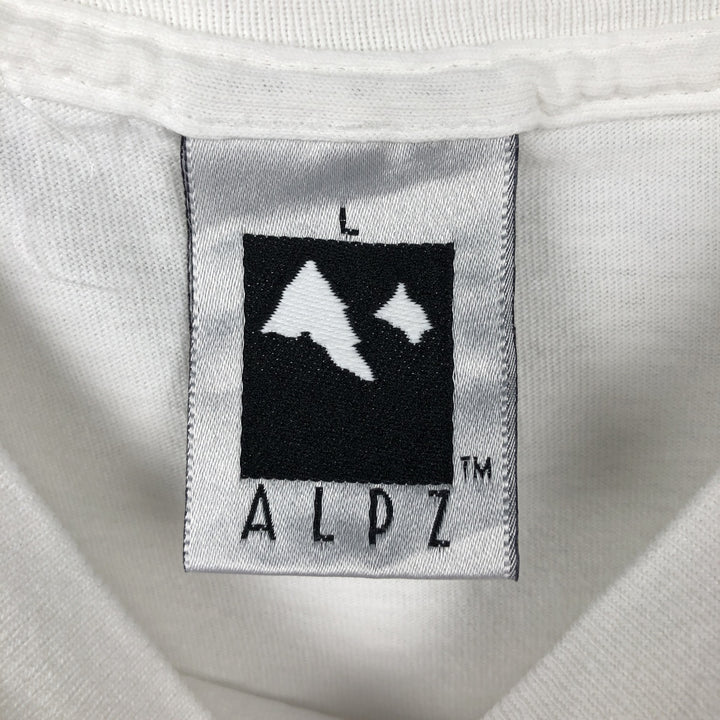 90'S ALPS College T-shirt, Made in USA, Men's Size L (approx.), Vintage cotton white type Vintage Second Hand