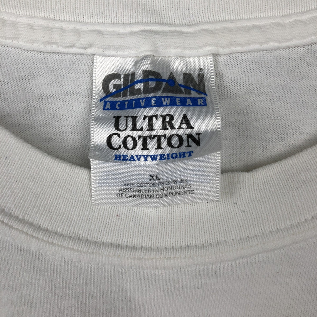 2000'S Gildan University of Michigan College T-shirt, Men's XL equivalent. cotton white type Vintage Second Hand
