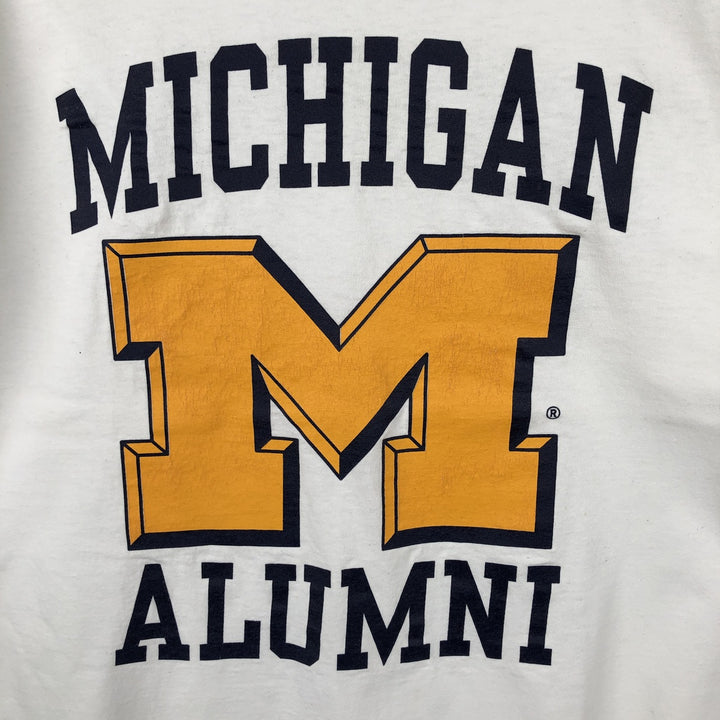 2000'S Gildan University of Michigan College T-shirt, Men's XL equivalent. cotton white type Vintage Second Hand