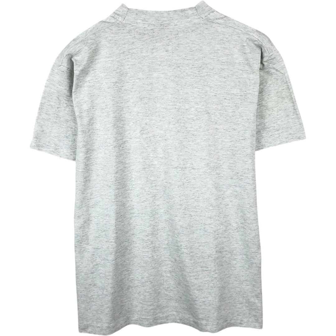 90'S SCREEN STARS College T-shirt, Made in USA, Men's L size, Vintage cotton gray type Vintage Second Hand
