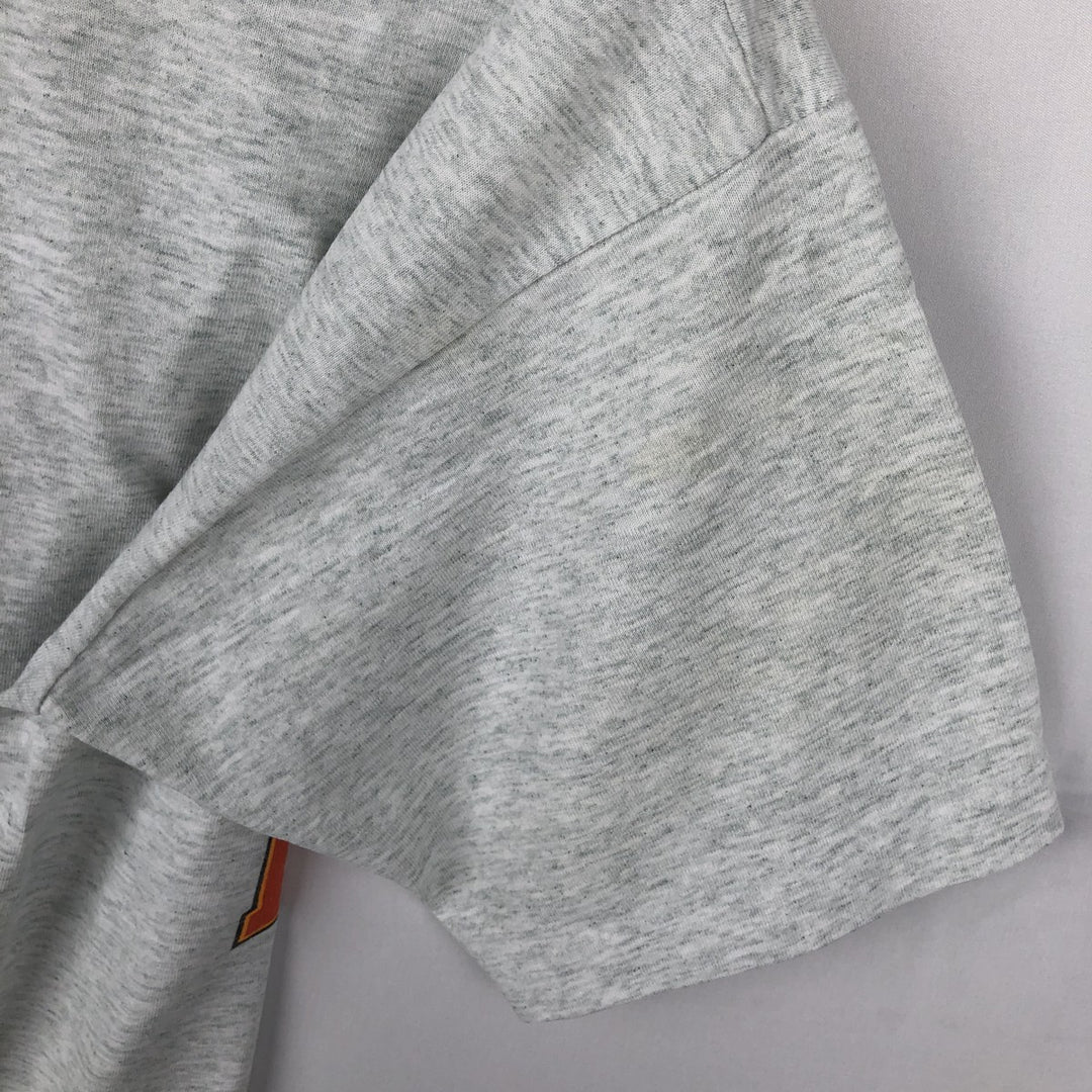90'S SCREEN STARS College T-shirt, Made in USA, Men's L size, Vintage cotton gray type Vintage Second Hand