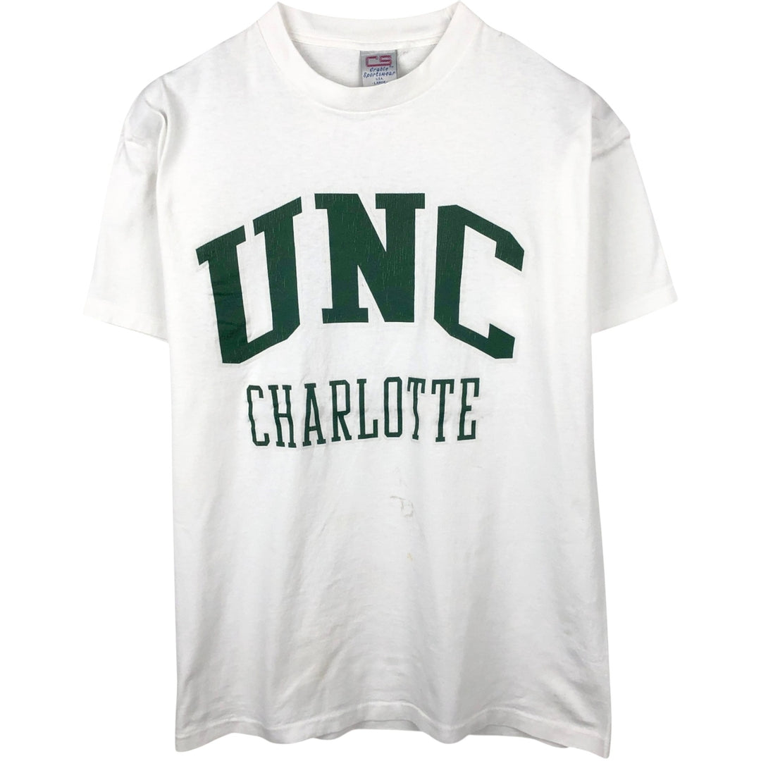 90'S CRABLE SPORTSWEAR NORTH CAROLINA University of North Carolina College T-shirt, Men's Size L (approx.), Vintage unclear white type Vintage Second Hand