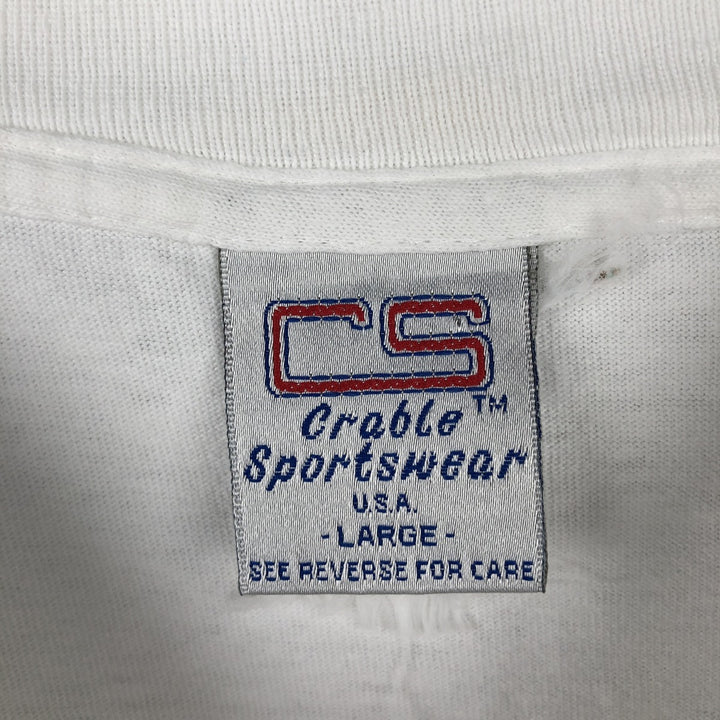 90'S CRABLE SPORTSWEAR NORTH CAROLINA University of North Carolina College T-shirt, Men's Size L (approx.), Vintage unclear white type Vintage Second Hand