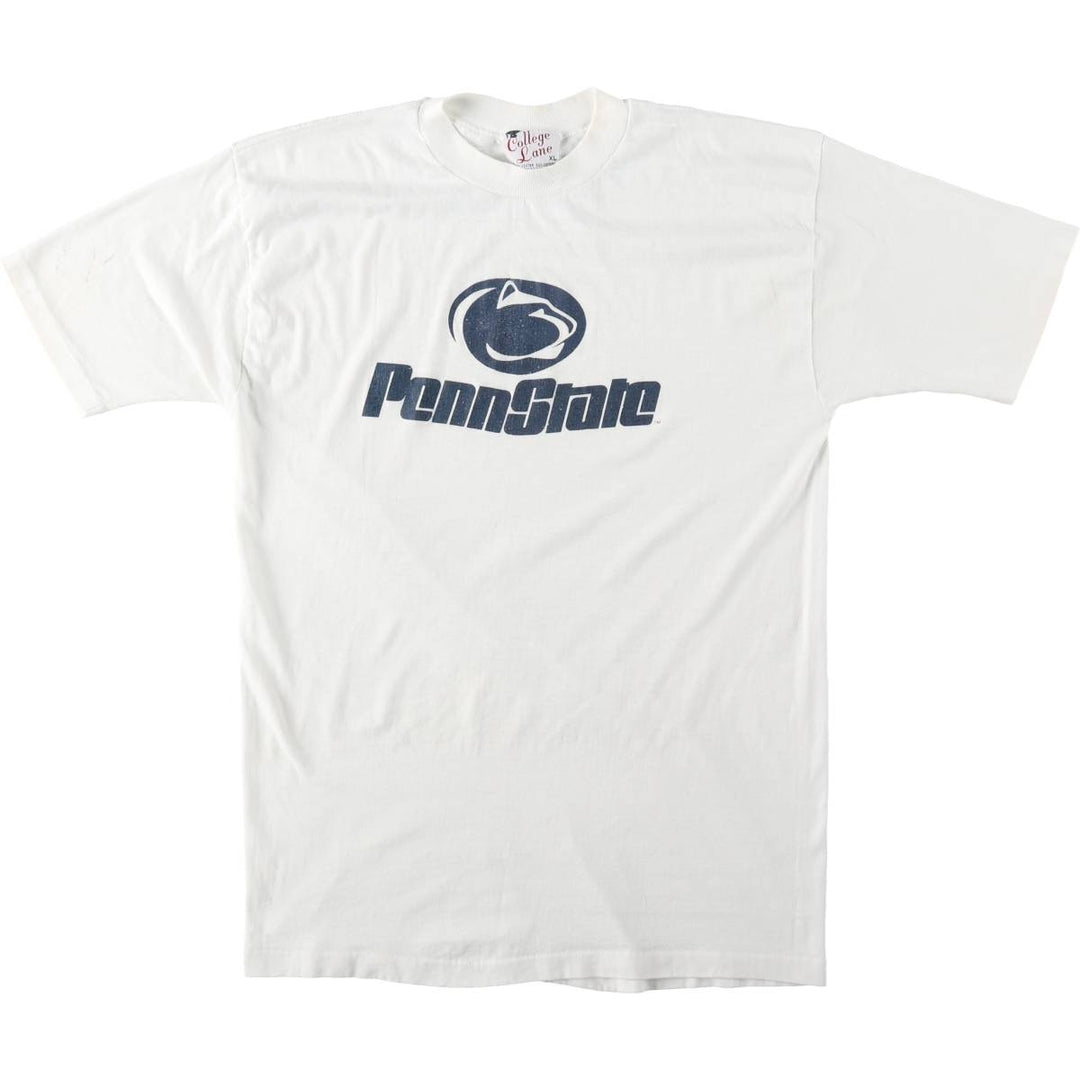 Vintage 80s-90'S College Lane Penn State T-shirt, Made in USA, Men's XL equivalent. cotton white type Vintage Second Hand