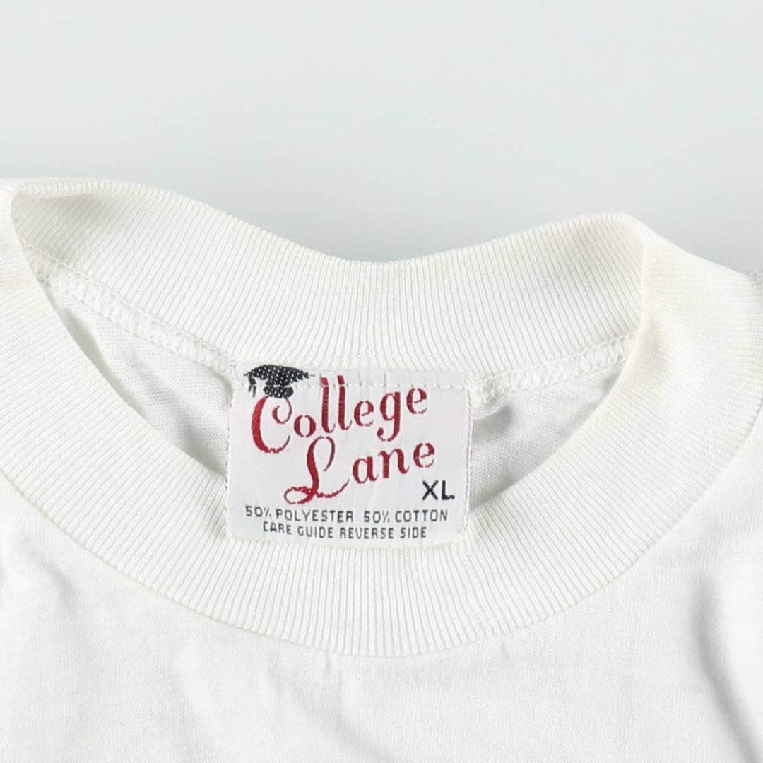 Vintage 80s-90'S College Lane Penn State T-shirt, Made in USA, Men's XL equivalent. cotton white type Vintage Second Hand