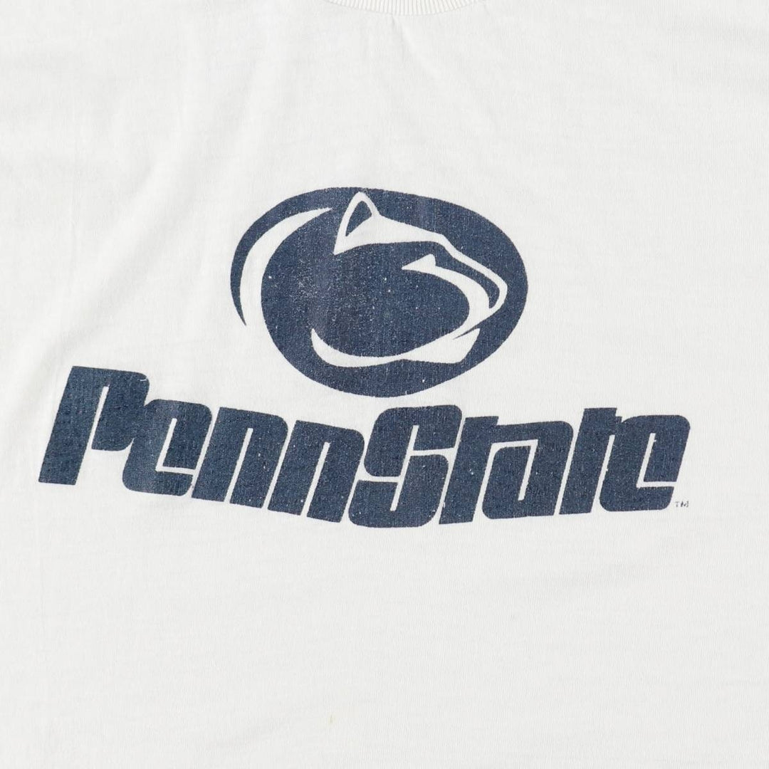 Vintage 80s-90'S College Lane Penn State T-shirt, Made in USA, Men's XL equivalent. cotton white type Vintage Second Hand