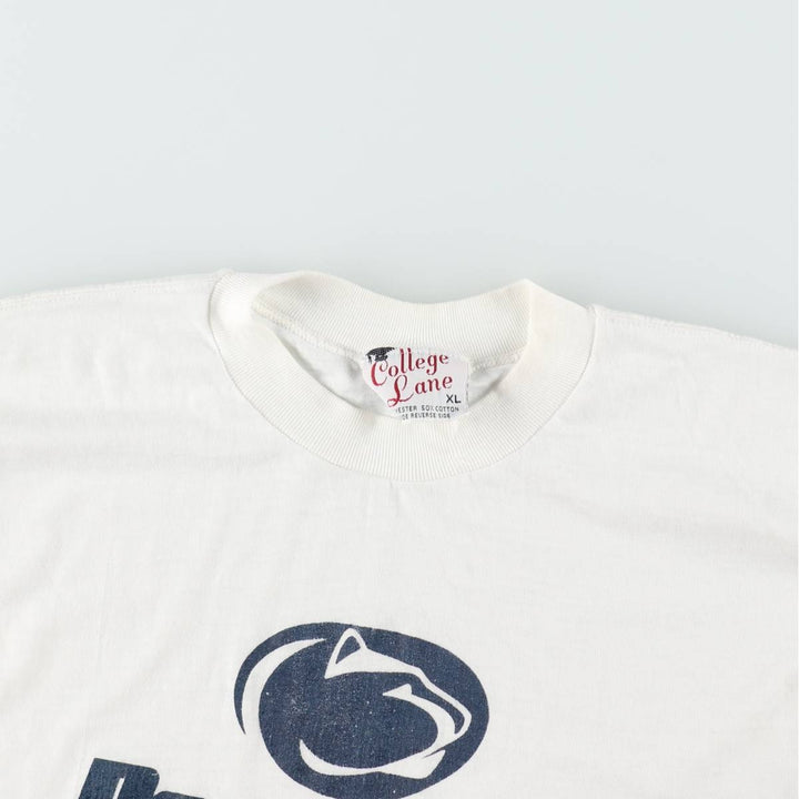 Vintage 80s-90'S College Lane Penn State T-shirt, Made in USA, Men's XL equivalent. cotton white type Vintage Second Hand
