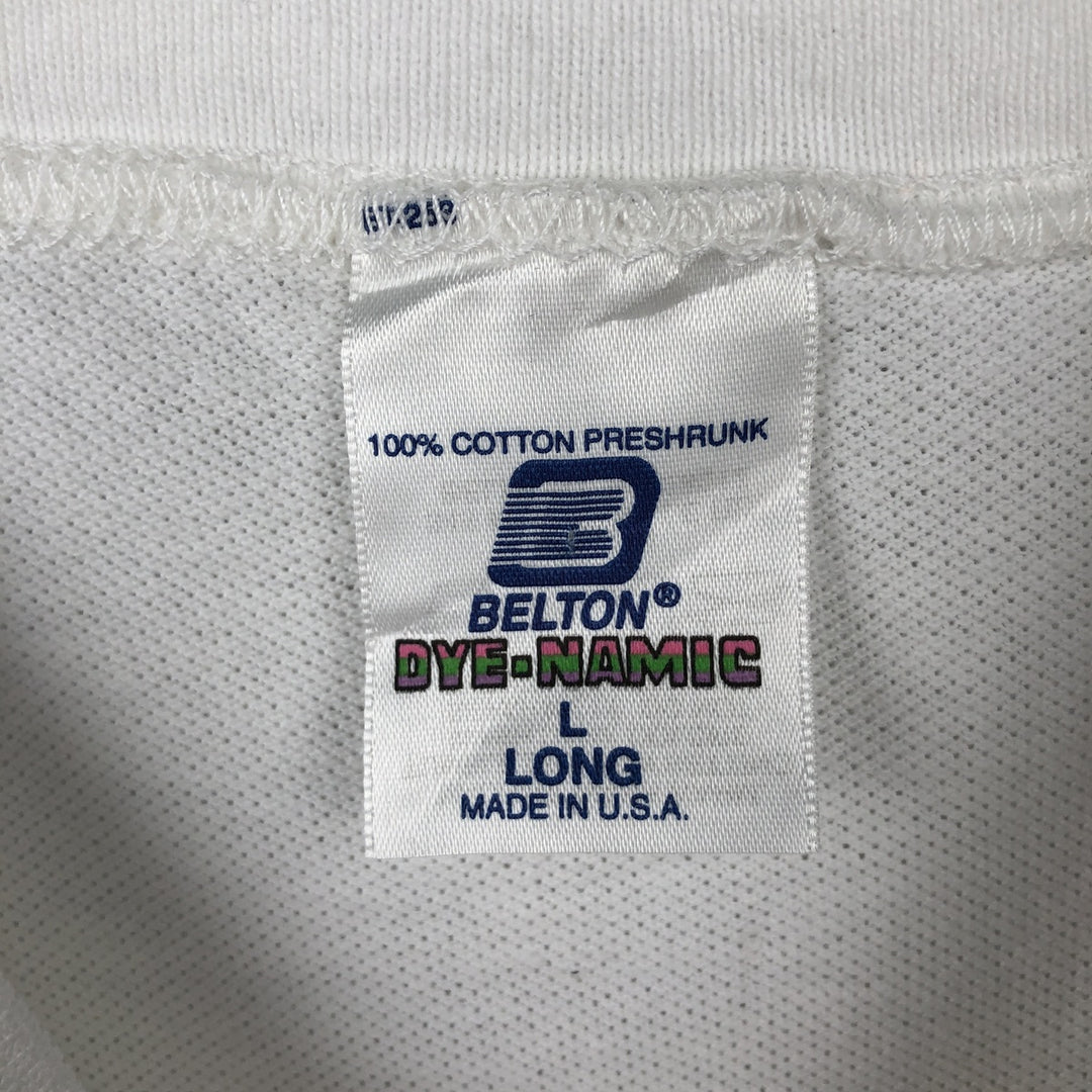 90'S BELTON HARVARD Harvard University Piqué College T-Shirt, Made in USA, Men's Size L (Equivalent), Vintage cotton white type Vintage Second Hand