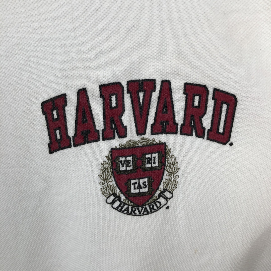 90'S BELTON HARVARD Harvard University Piqué College T-Shirt, Made in USA, Men's Size L (Equivalent), Vintage cotton white type Vintage Second Hand