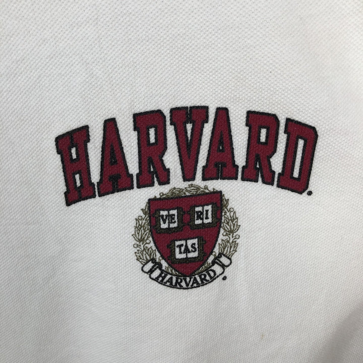 90'S BELTON HARVARD Harvard University Piqué College T-Shirt, Made in USA, Men's Size L (Equivalent), Vintage cotton white type Vintage Second Hand