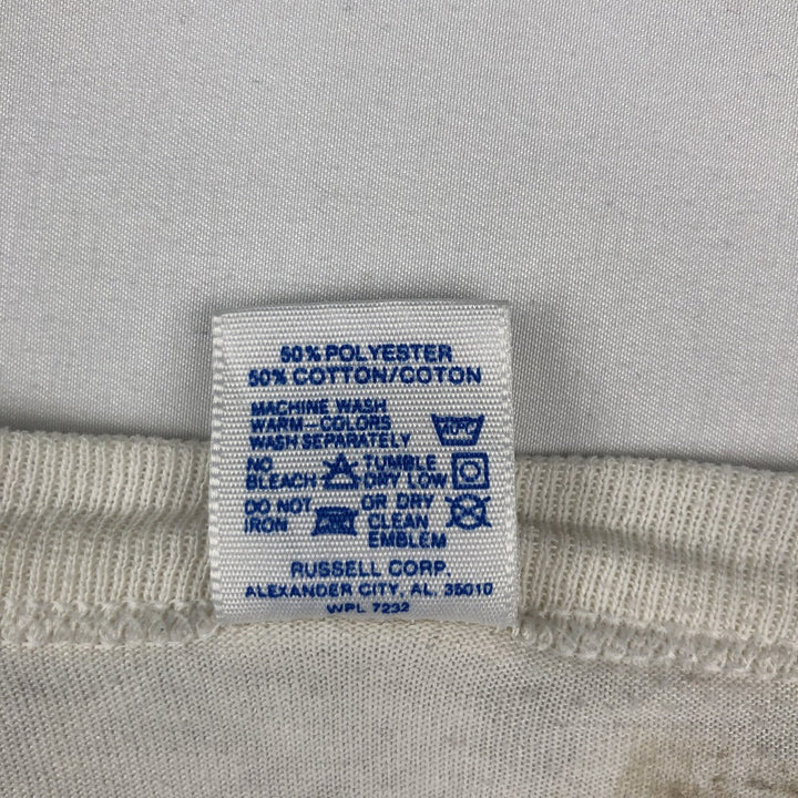 90'S Russell College T-shirt, Made in USA, Men's Size M (approx.), Vintage polyester white type Vintage Second Hand