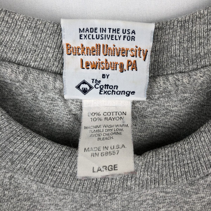 90'S BUCKNELL UNIVERSITY BOOKSTORE College T-shirt, Made in USA, Men's Size L (approx.), Vintage cotton gray type Vintage Second Hand