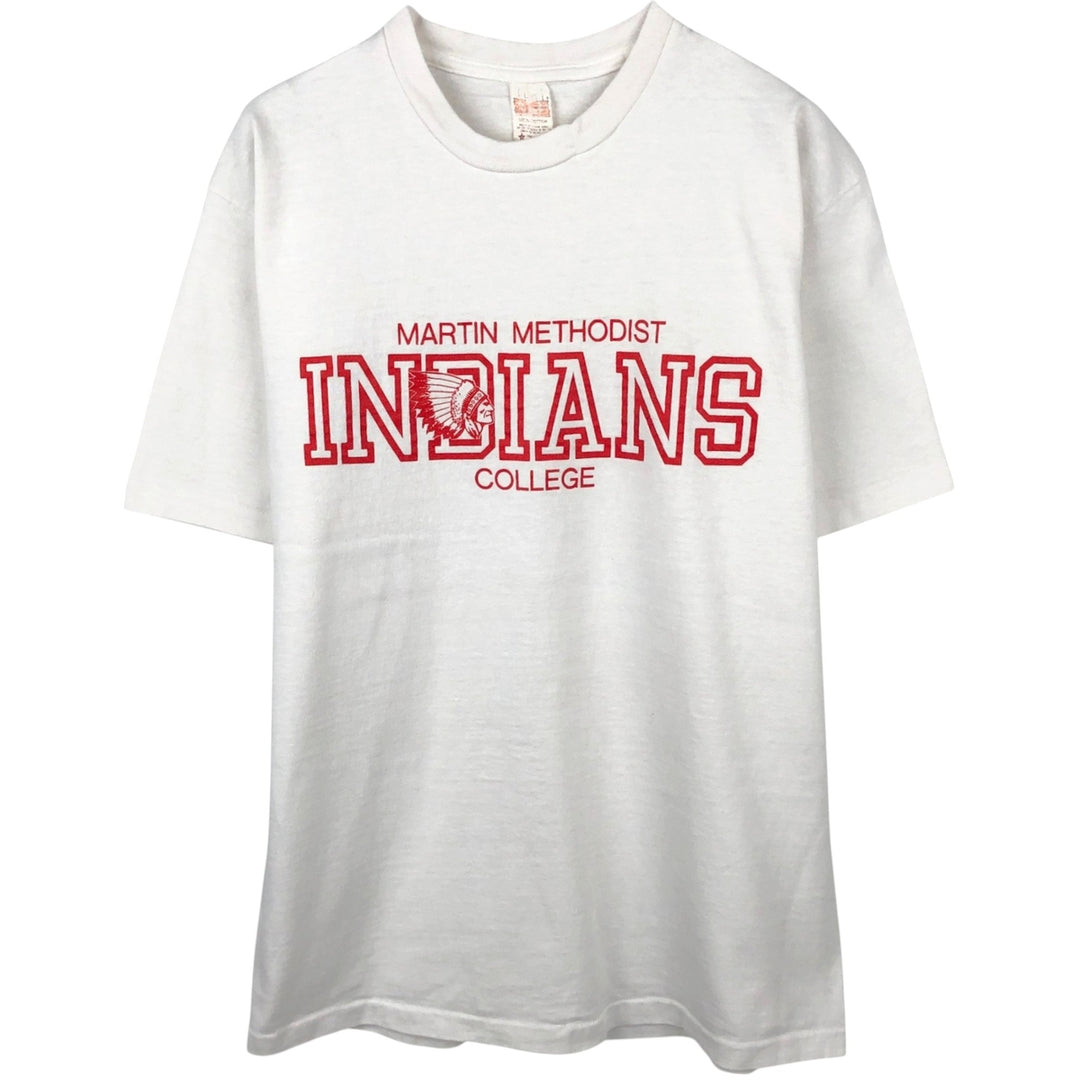 College T-shirt, Made in USA, Men's Size L (equivalent), Vintage cotton white type Vintage Second Hand
