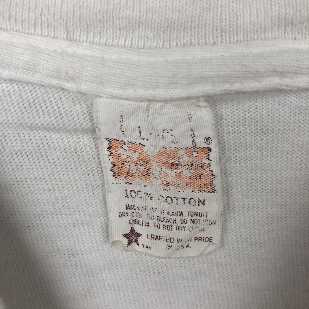 College T-shirt, Made in USA, Men's Size L (equivalent), Vintage cotton white type Vintage Second Hand