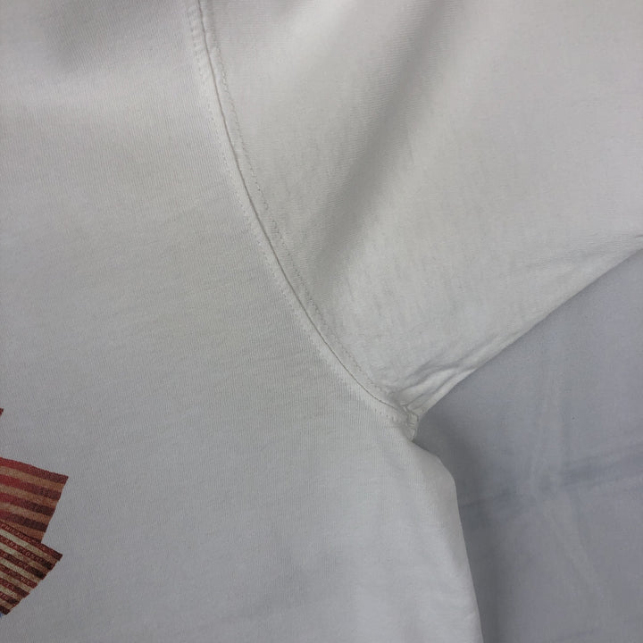 80s-90'S Lands' End Stars and Stripes Print Short-Sleeve T-Shirt, Men's Size M (approx.), Vintage cotton white type Vintage Second Hand