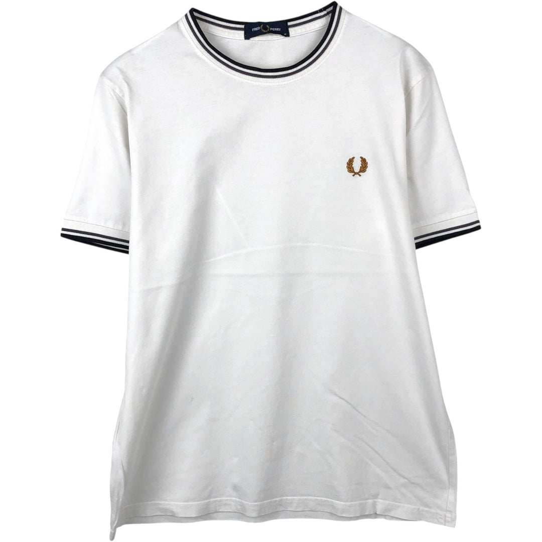 Fred Perry short-sleeved T-shirt with a single logo pocket, men's size M (approx.) cotton white type Vintage Second Hand