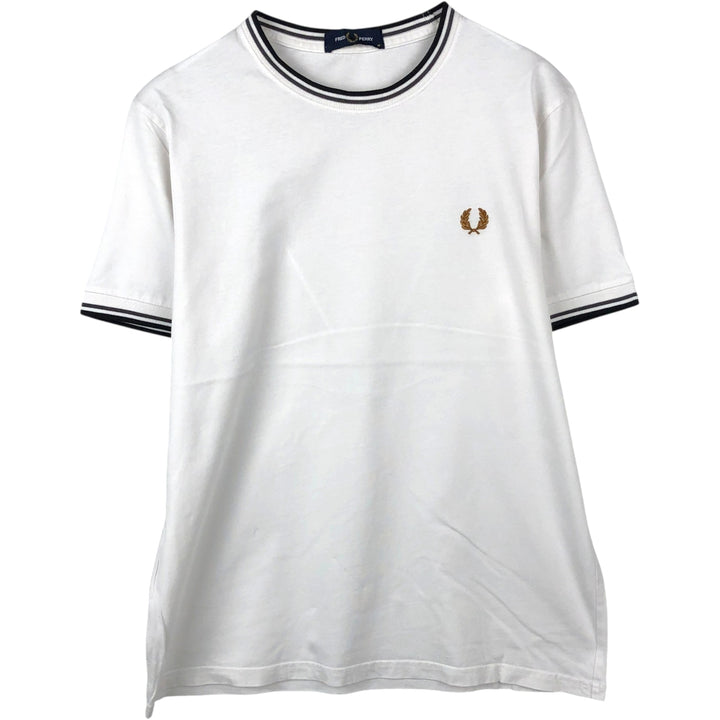 Fred Perry short-sleeved T-shirt with a single logo pocket, men's size M (approx.) cotton white type Vintage Second Hand