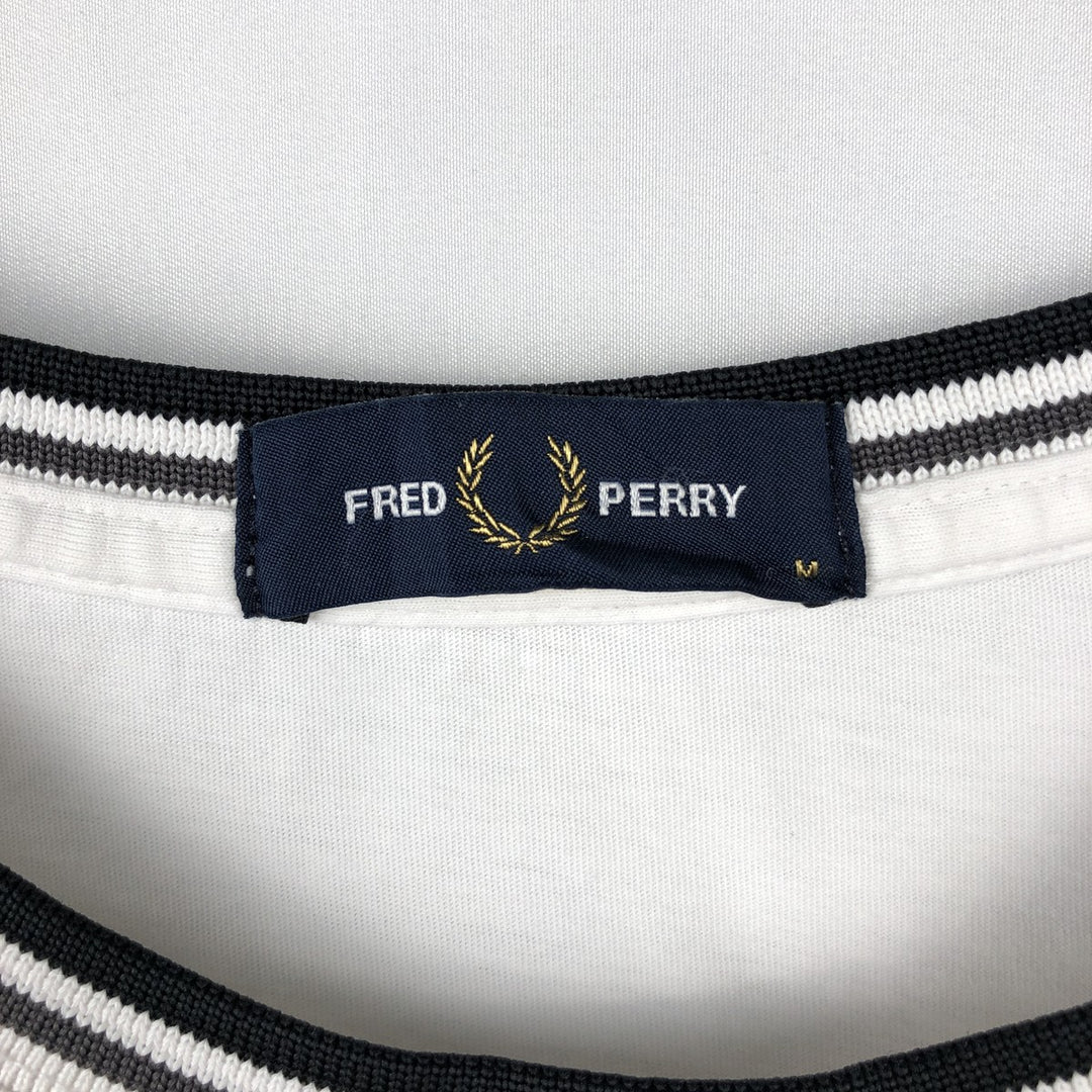Fred Perry short-sleeved T-shirt with a single logo pocket, men's size M (approx.) cotton white type Vintage Second Hand