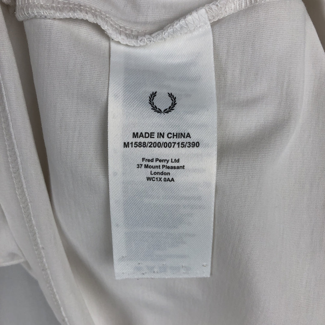 Fred Perry short-sleeved T-shirt with a single logo pocket, men's size M (approx.) cotton white type Vintage Second Hand