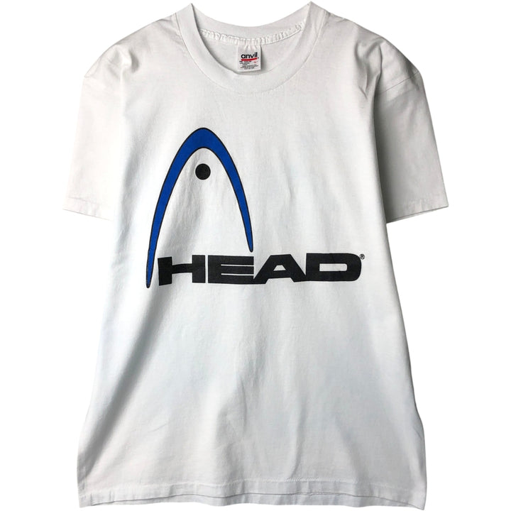 90'S Anvil HEAD Big Logo Print T-Shirt, Men's Size L (Equivalent), Vintage cotton white type Vintage Second Hand
