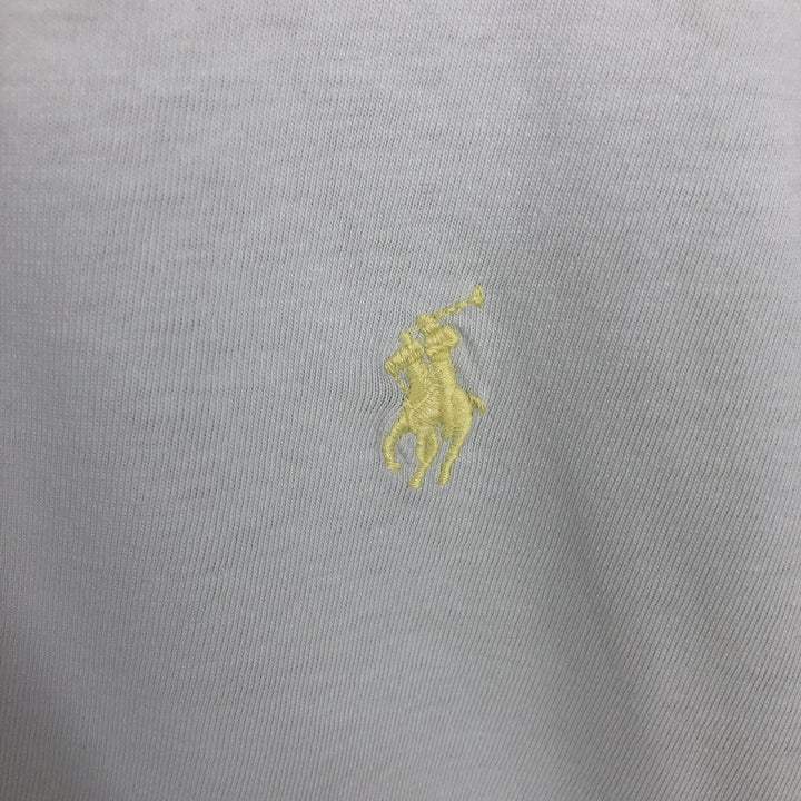 Ralph Lauren POLO by Ralph Lauren Short-Sleeve T-Shirt with One-Point Logo, Men's Size XL (approx.) cotton white type Vintage Second Hand