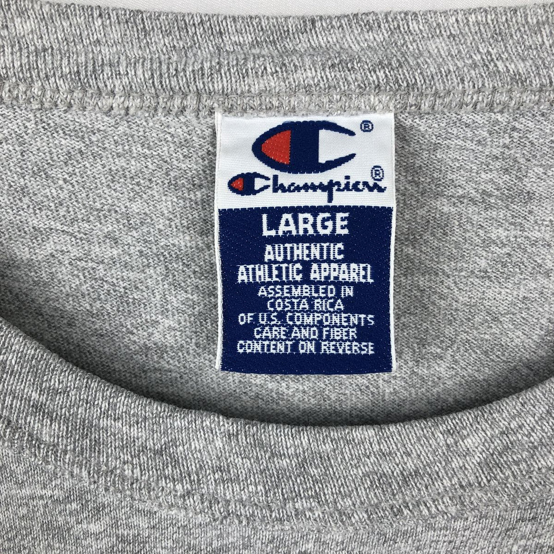 90'S Champion Authentic Athletic Apparel College T-shirt, Men's Size L (approx.), Vintage cotton gray type Vintage Second Hand