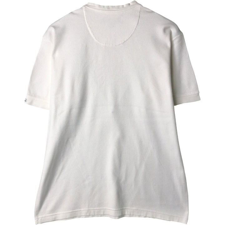 Ralph Lauren CHAPS Ribbed Short-Sleeve V-Neck T-Shirt, Men's Size S (approx.) cotton white type Vintage Second Hand