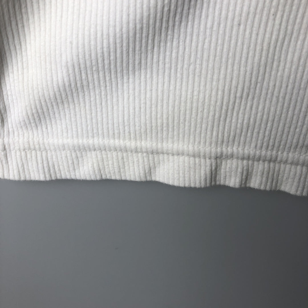 Ralph Lauren CHAPS Ribbed Short-Sleeve V-Neck T-Shirt, Men's Size S (approx.) cotton white type Vintage Second Hand