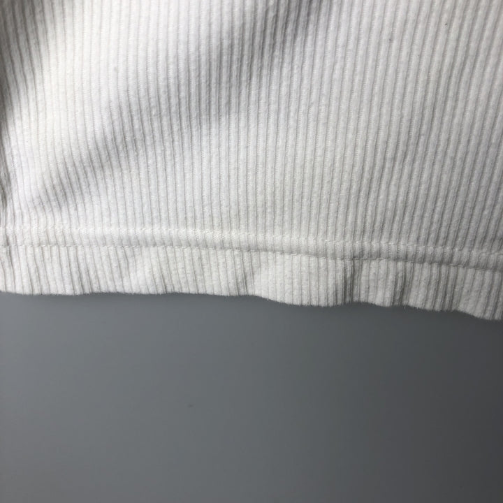 Ralph Lauren CHAPS Ribbed Short-Sleeve V-Neck T-Shirt, Men's Size S (approx.) cotton white type Vintage Second Hand