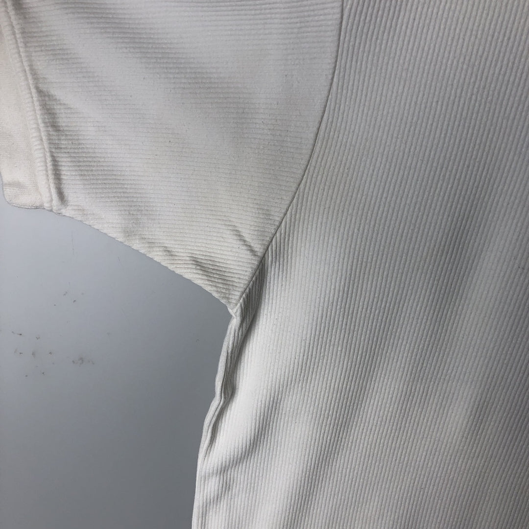 Ralph Lauren CHAPS Ribbed Short-Sleeve V-Neck T-Shirt, Men's Size S (approx.) cotton white type Vintage Second Hand