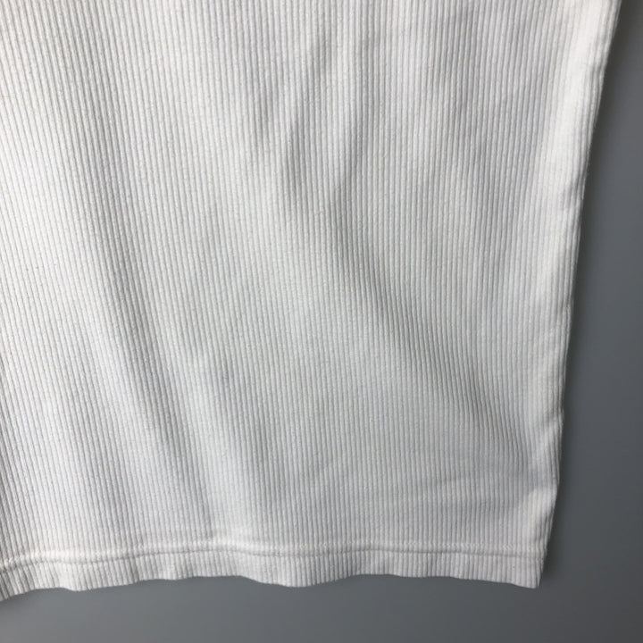 Ralph Lauren CHAPS Ribbed Short-Sleeve V-Neck T-Shirt, Men's Size S (approx.) cotton white type Vintage Second Hand