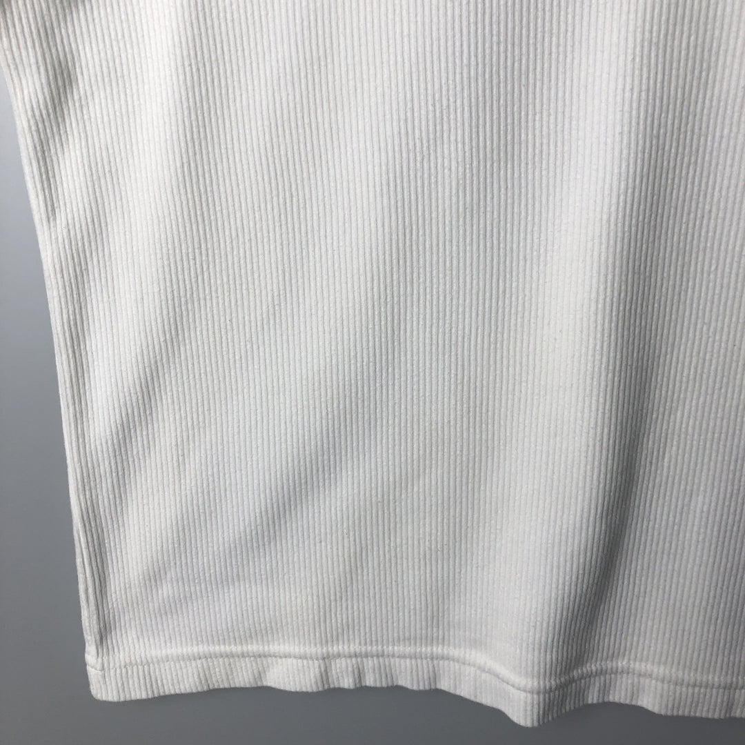 Ralph Lauren CHAPS Ribbed Short-Sleeve V-Neck T-Shirt, Men's Size S (approx.) cotton white type Vintage Second Hand