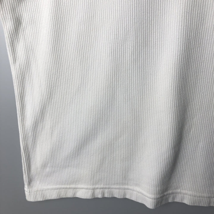 Ralph Lauren CHAPS Ribbed Short-Sleeve V-Neck T-Shirt, Men's Size S (approx.) cotton white type Vintage Second Hand