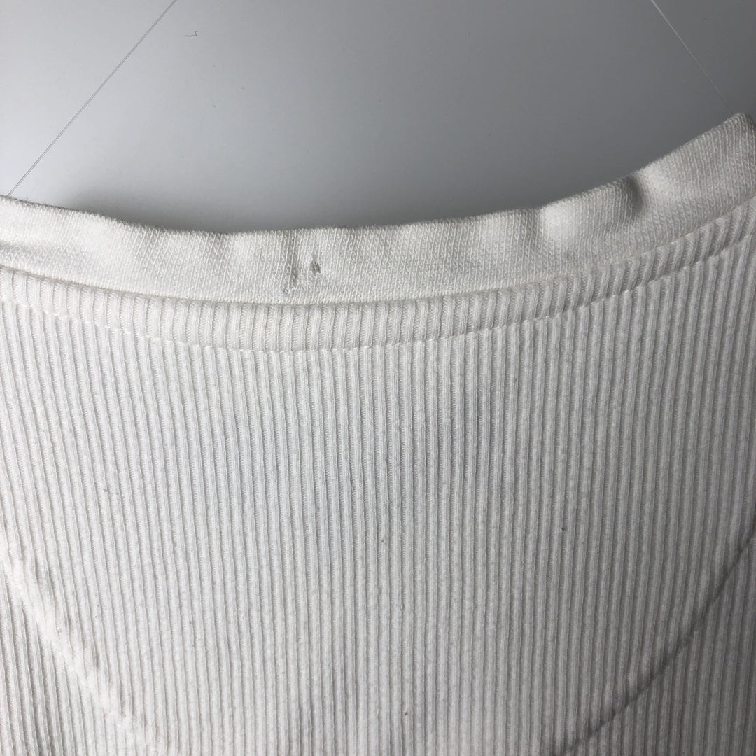 Ralph Lauren CHAPS Ribbed Short-Sleeve V-Neck T-Shirt, Men's Size S (approx.) cotton white type Vintage Second Hand