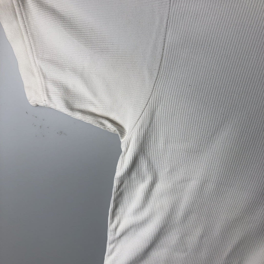 Ralph Lauren CHAPS Ribbed Short-Sleeve V-Neck T-Shirt, Men's Size S (approx.) cotton white type Vintage Second Hand