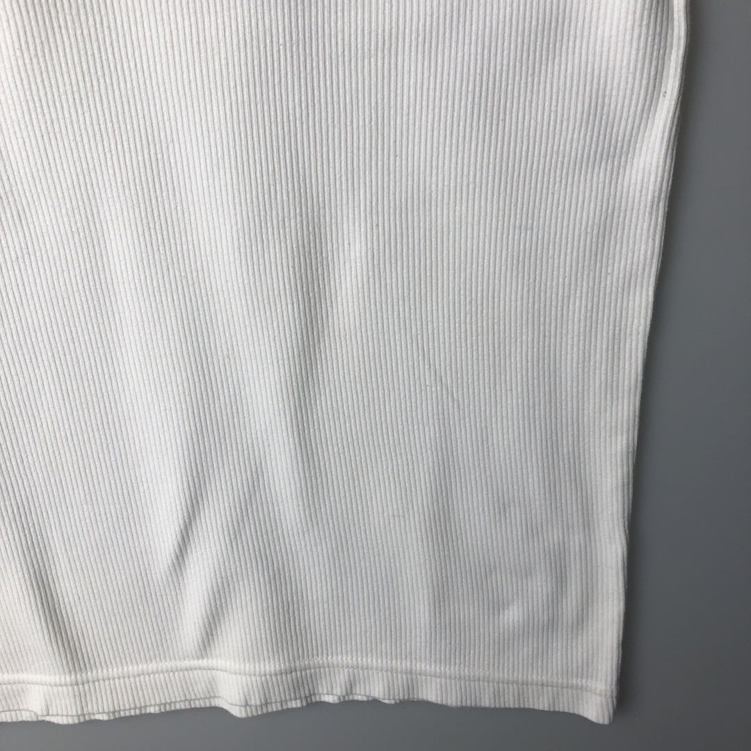 Ralph Lauren CHAPS Ribbed Short-Sleeve V-Neck T-Shirt, Men's Size S (approx.) cotton white type Vintage Second Hand