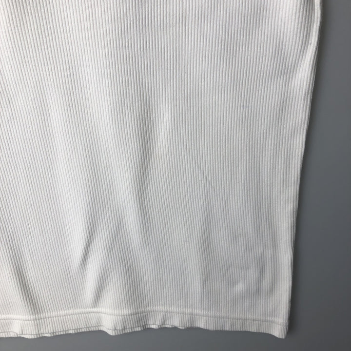 Ralph Lauren CHAPS Ribbed Short-Sleeve V-Neck T-Shirt, Men's Size S (approx.) cotton white type Vintage Second Hand